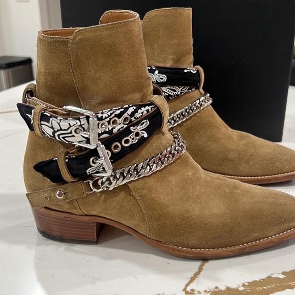 Amiri men bandana suede tan Chelsea boots size 9 (eu 42) - Picture 2 of 8